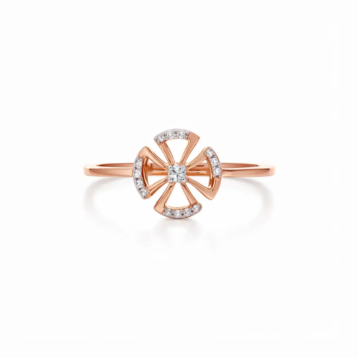 0.07 CT NATURAL DIAMOND WOMENS RING 18K GOLD